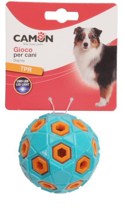 Camon Dog Toy TPR Ball with Led Light - топка от термопластичен каучук 8 см