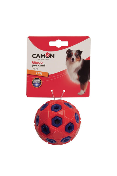 Camon Dog Toy TPR Ball with Led Light - топка от термопластичен каучук 8 см