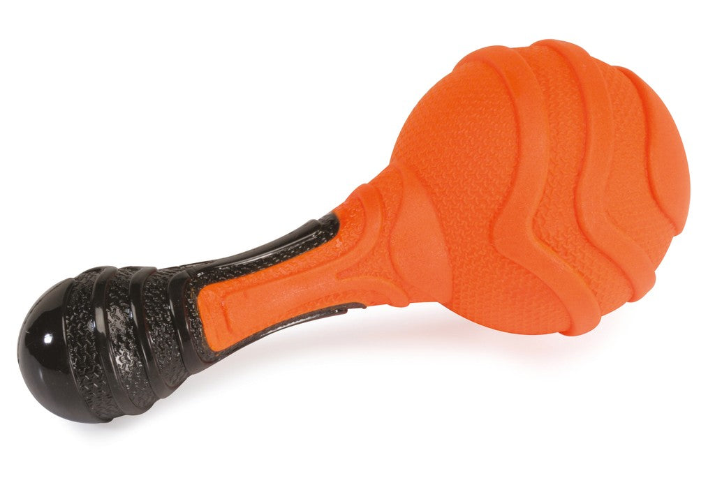 Camon TPR Bicolor Dumbbell with Ball and Squeaker - кучешка играчка 20 см