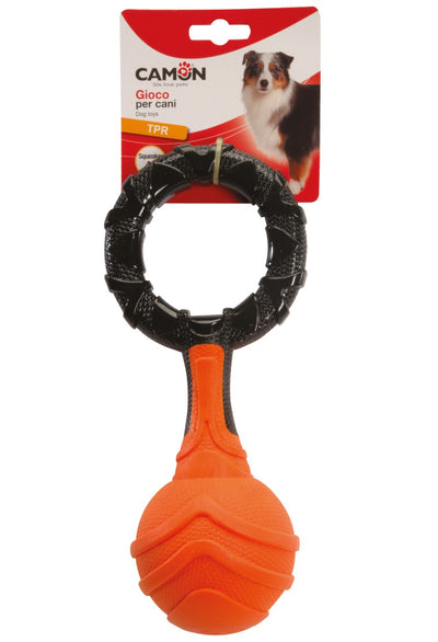 Camon TPR Bicolor Ball with Ring and Squeaker - кучешка играчка 26 см