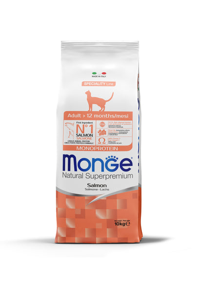 Monge Cat Adult Salmon - суха храна за котки със сьомга 10 кг
