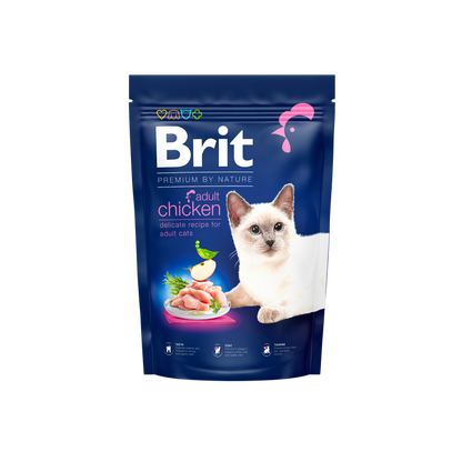 Brit Premium by Nature Cat Adult Chicken - пълноценна храна с пилешко месо