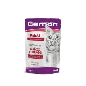 Gemon Beef and Vegetables Adult - пауч за котки с телешко месо и зеленчуци 100 гр