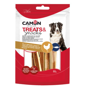 Camon Treats Snack Chicken and Fish - деликатесно лакомство с риба и пилешко месо 80 гр