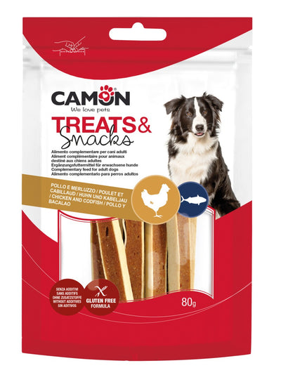 Camon Treats Snack Chicken and Fish - деликатесно лакомство с риба и пилешко месо 80 гр