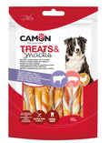 Camon Treats Snacks Twisted Sticks with Chicken - солета от телешка и свинска кожа, увита с пилешко месо 80 гр