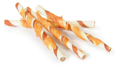 Camon Treats Snacks Twisted Sticks with Chicken - солета от телешка и свинска кожа, увита с пилешко месо 80 гр