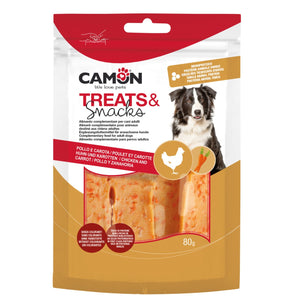 Camon Chicken and Carrot Jerky - лакомство за кучета с пилешко месо и моркови 80 гр