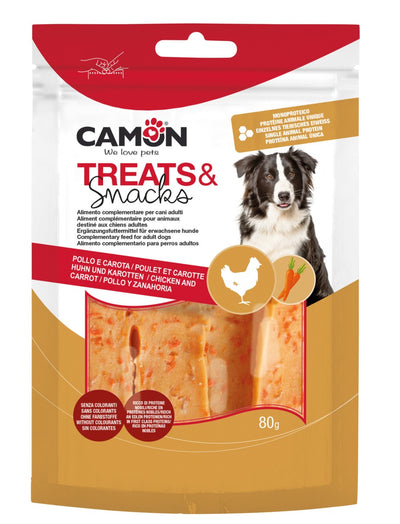 Camon Chicken and Carrot Jerky - лакомство за кучета с пилешко месо и моркови 80 гр
