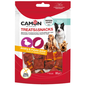 Camon Duck and Sweet Potato Squares - лакомство за кучета с патешко месо и сладък картоф 80 гр