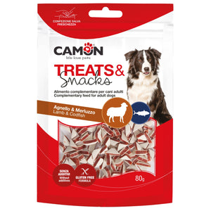 Camon Treats Snacks - меки хапки в формата на триъгълник с агнешко месо и риба 80 гр