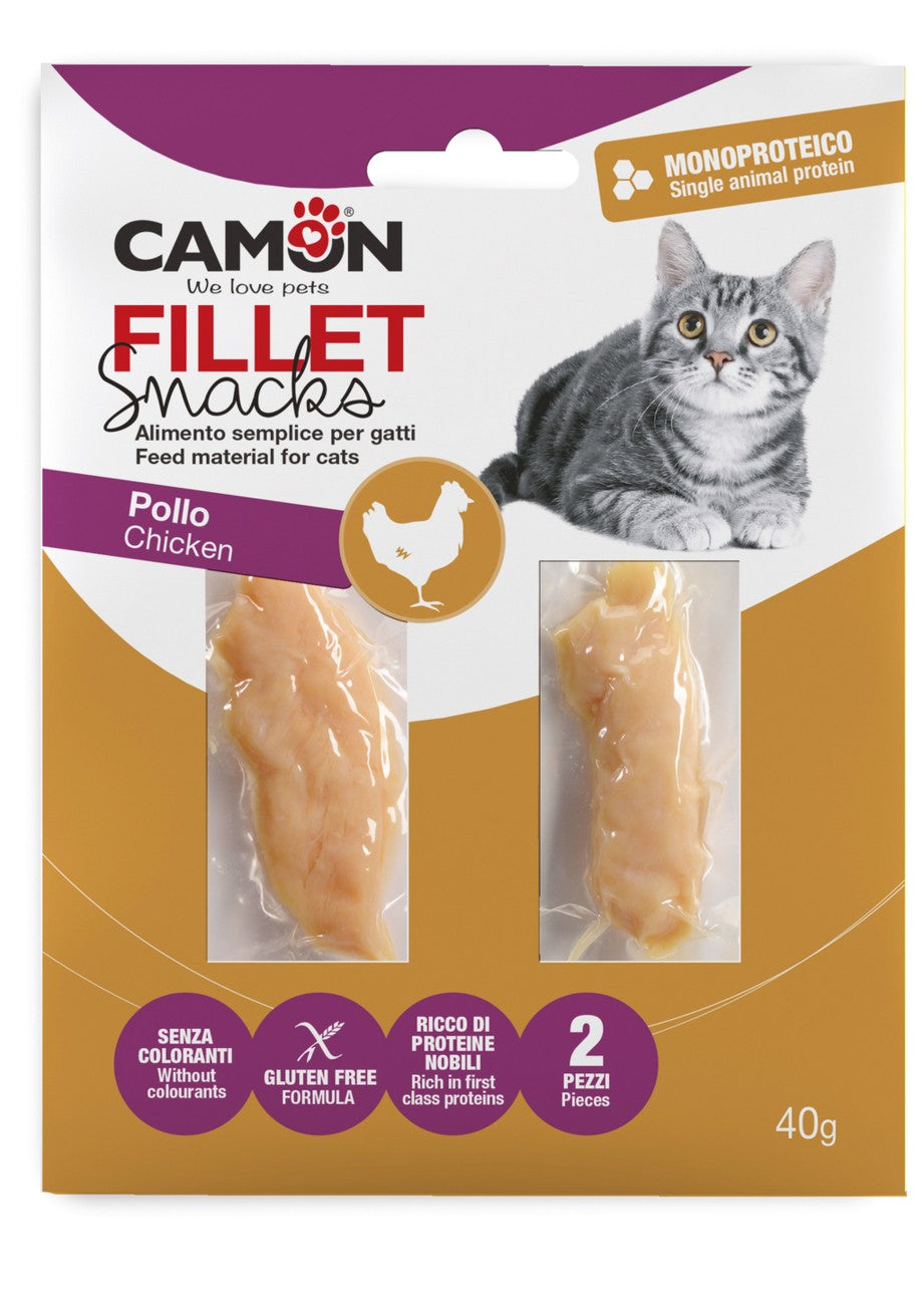 Camon Chicken Fillets - лакомство за котки с пилешко месо 40 гр