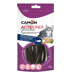 Camon Actibones with Cod and Salmon - дентално лакомство за котка с риба треска и сьомга 45 гр