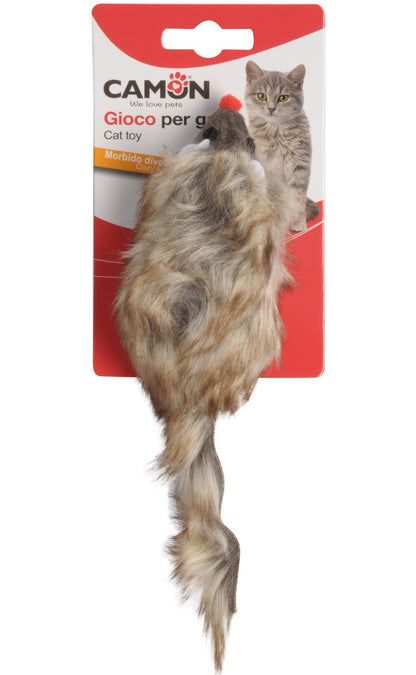 Camon Gioco Polyester Tinkling Mouse - играчка за котки със звънче, мишка 20 см /различни цветове/