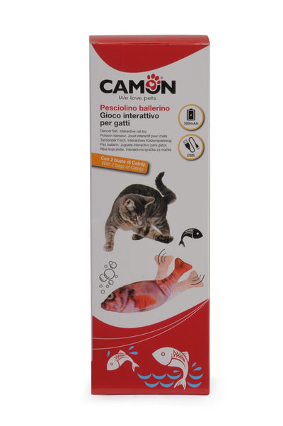 Camon Interactive Cat Toy Dancer Fish Gold - интерактивна играчка за котки 26 см
