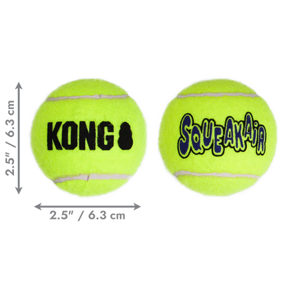 KONG SqueakAir Balls M - тенис топки с пищялка за кучета 6 бр