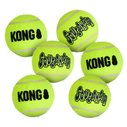 KONG SqueakAir Balls M - тенис топки с пищялка за кучета 6 бр