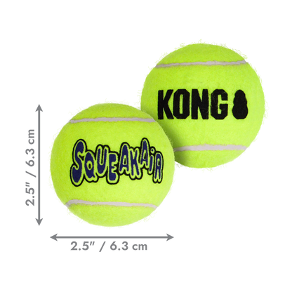 KONG SqueakAir Balls - тенис топки с пищялка за кучета 3 бр