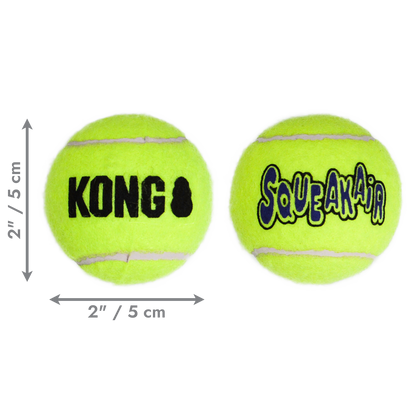 KONG SqueakAir Balls - тенис топки с пищялка за кучета 3 бр