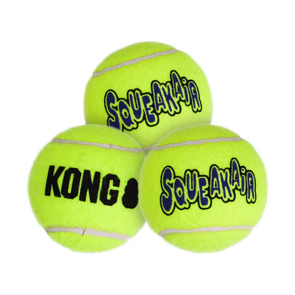 KONG SqueakAir Balls - тенис топки с пищялка за кучета 3 бр