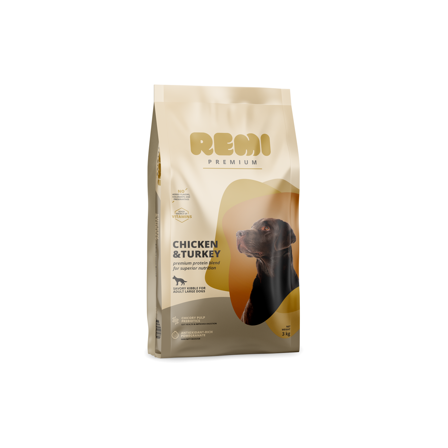 Remi Premium Dog Large Breed Chicken and Turkey - суха храна за кучета от големи породи с пилешко и пуешко месо