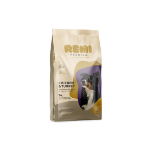 Remi Premium Dog Medium Breed Chicken and Turkey - суха храна за кучета от средни породи с пилешко и пуешко месо