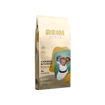 Remi Premium Dog Small Breed Chicken and Turkey - суха храна за кучета от малки породи с пилешко и пуешко месо 8 кг