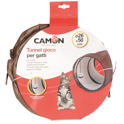 Camon Cat Toy Modular Tunnel - тунел за котки 50 / 26 см, кафяв