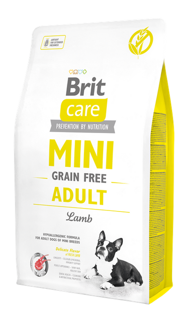 Brit Care Mini Grain Free Adult - суха храна с агнешко месо за кучета малки породи над 10 месеца