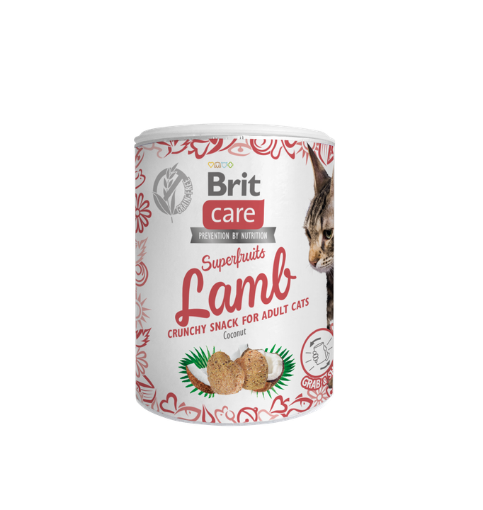Brit Care Cat Snack Superfruits Lamb - лакомства за котки с агнешко месо 100 гр