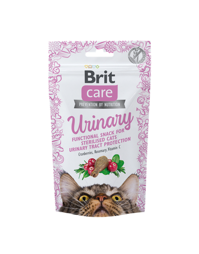 Brit Care Cat Snack Urinary - лакомства за кастрирани котки с боровинки и розмарин 50 гр