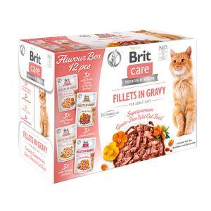 Brit Care - селекция птичи и рибни филенца в сос грейви 12 х 85 гр