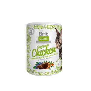 Brit Care Cat Snack Superfruits Chicken - хрупкави лакомства за котки с пиле 100 гр