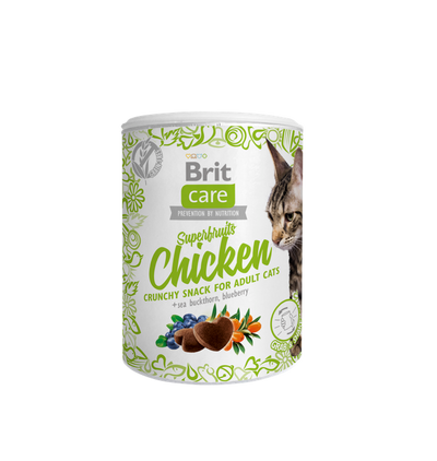 Brit Care Cat Snack Superfruits Chicken - хрупкави лакомства за котки с пиле 100 гр