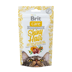 Brit Care Cat Shiny Hair - полувлажни хапки за котка за красива кожа и козина 50 гр