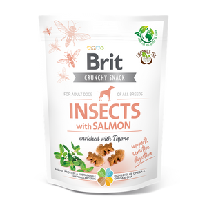 Brit Care Dog Crunchy Cracker Insects with Salmon enriched with Thyme - крекери с насекоми, сьомга и мащерка 200 гр