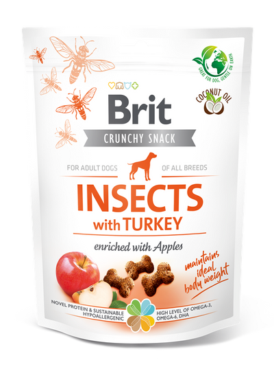 Brit Care Dog Crunchy Cracker Insects with Turkey and Apples - крекери с пуешко, насекоми и ябълки 200 гр