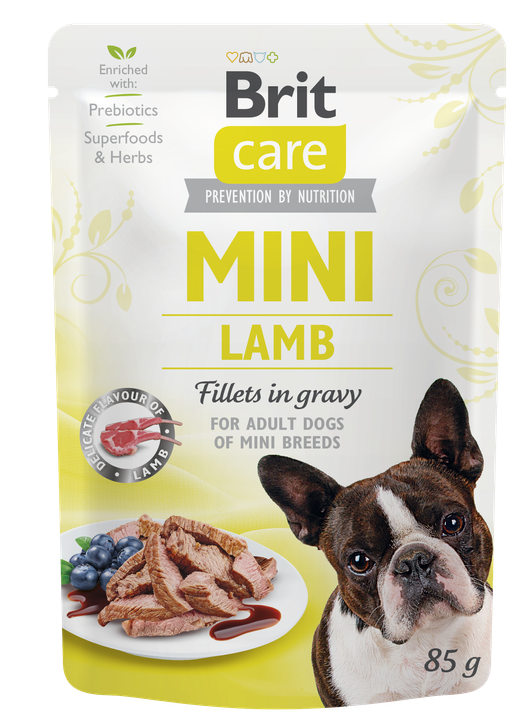 Brit Care Mini with Lamb Fillets in Gravy - филета в сос за малки породи кучета с агнешко 85 гр