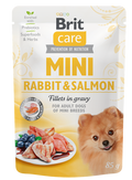 Brit Care Mini with Rabbit and Salmon Fillets in Gravy - филета в сос за кучета от малки породи със заешко и сьомга 85 гр