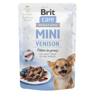 Brit Care Mini with Venison Fillets in Gravy - филета в сос за кучета от мини и малки породи с еленско месо 85 гр