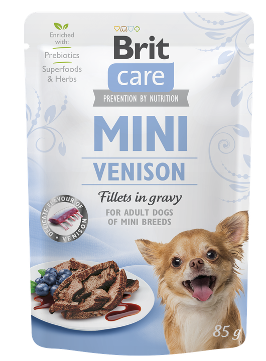 Brit Care Mini with Venison Fillets in Gravy - филета в сос за кучета от мини и малки породи с еленско месо 85 гр