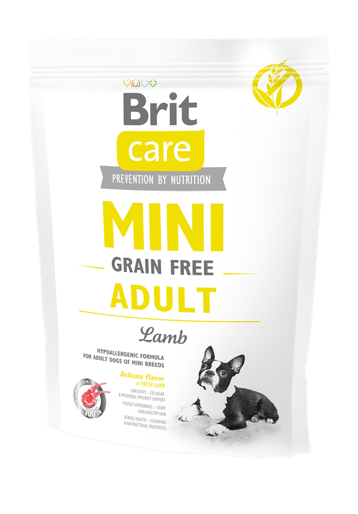 Brit Care Mini Grain Free Adult - суха храна с агнешко месо за кучета малки породи над 10 месеца