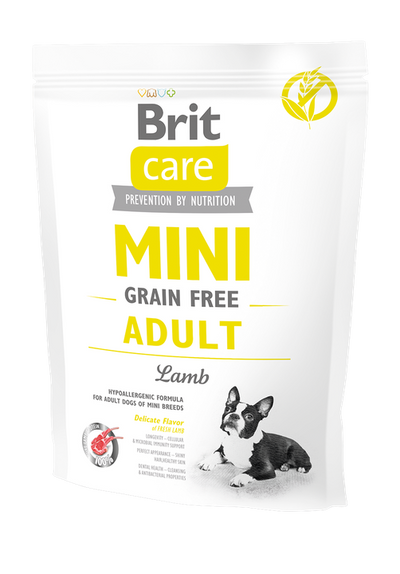 Brit Care Mini Grain Free Adult - суха храна с агнешко месо за кучета малки породи над 10 месеца