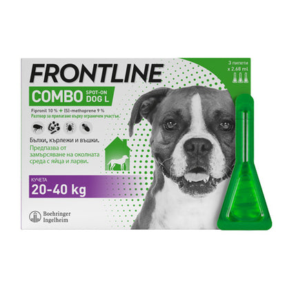 Frontline Combo Spot On -  противопаразитни пипети за кучета, 3 броя