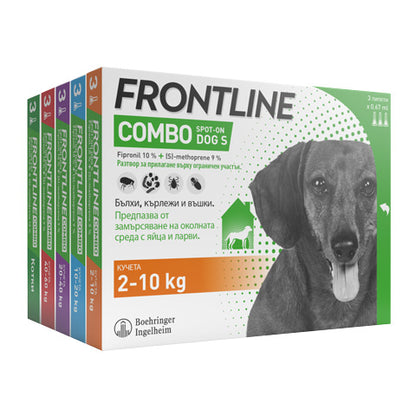 Frontline Combo Spot On -  противопаразитни пипети за кучета, 3 броя