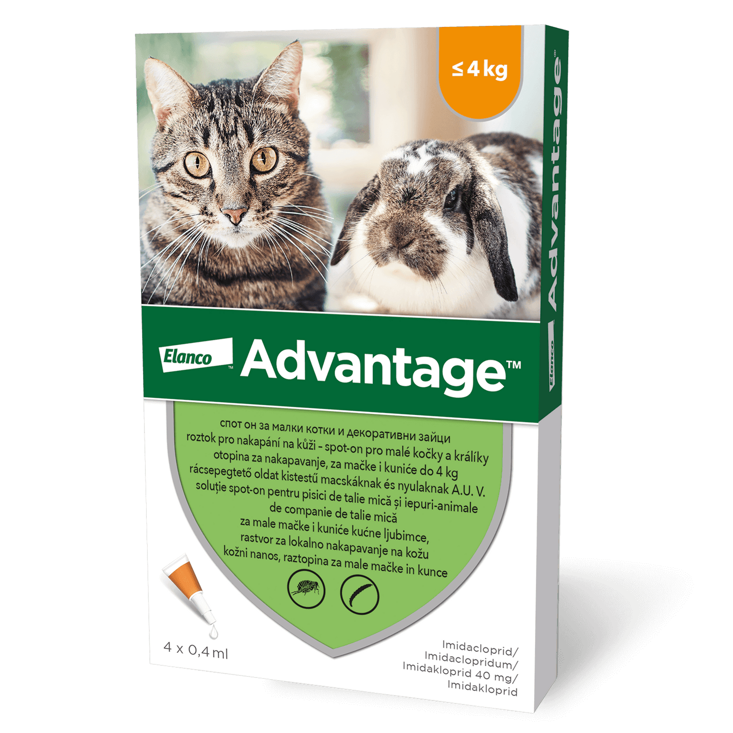 Bayer Advantage - противопаразитни пипети за котки, 4 броя