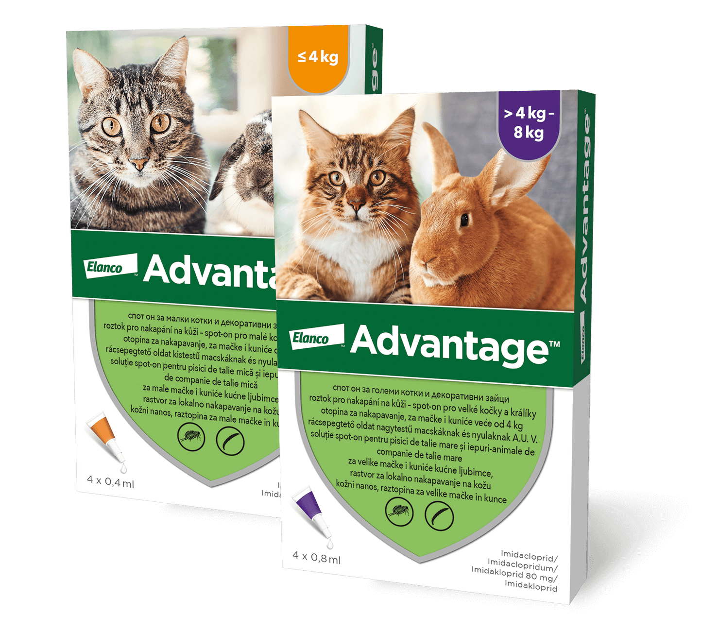 Bayer Advantage - противопаразитни пипети за котки, 4 броя