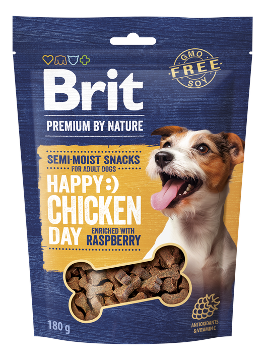 Brit Premium by Nature Dog Snacks with Chicken and Raspberry - полувлажни лакомства с пилешко и малини 180 гр
