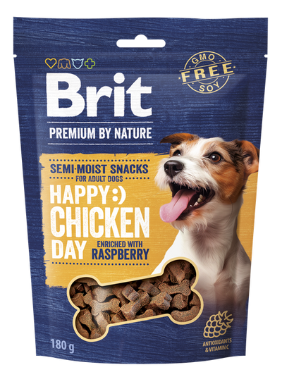 Brit Premium by Nature Dog Snacks with Chicken and Raspberry - полувлажни лакомства с пилешко и малини 180 гр
