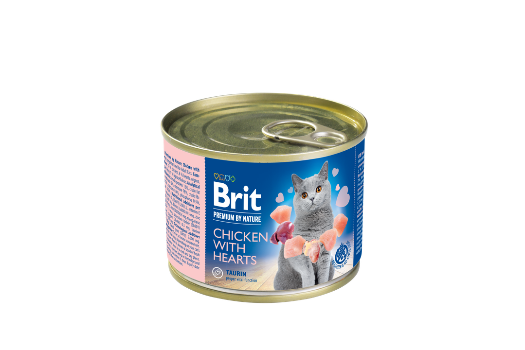 Brit Premium by Nature Chicken with Hearts - пастет за котки пилешко месо и сърца 200 гр